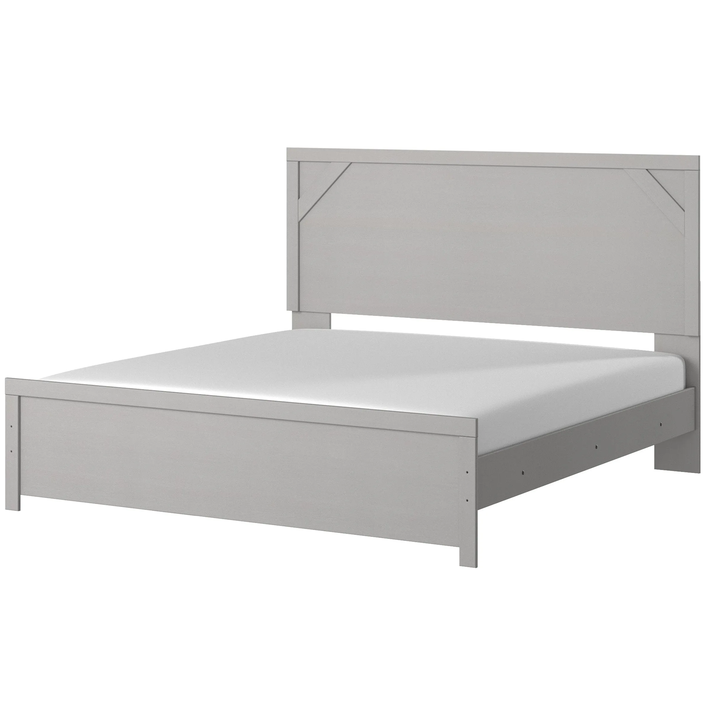 Cottenburg Light Gray-White King Panel Bed