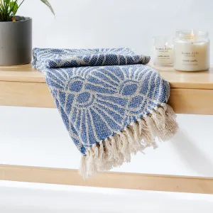 Cotton Bay Scallop Throw - Royal Blue