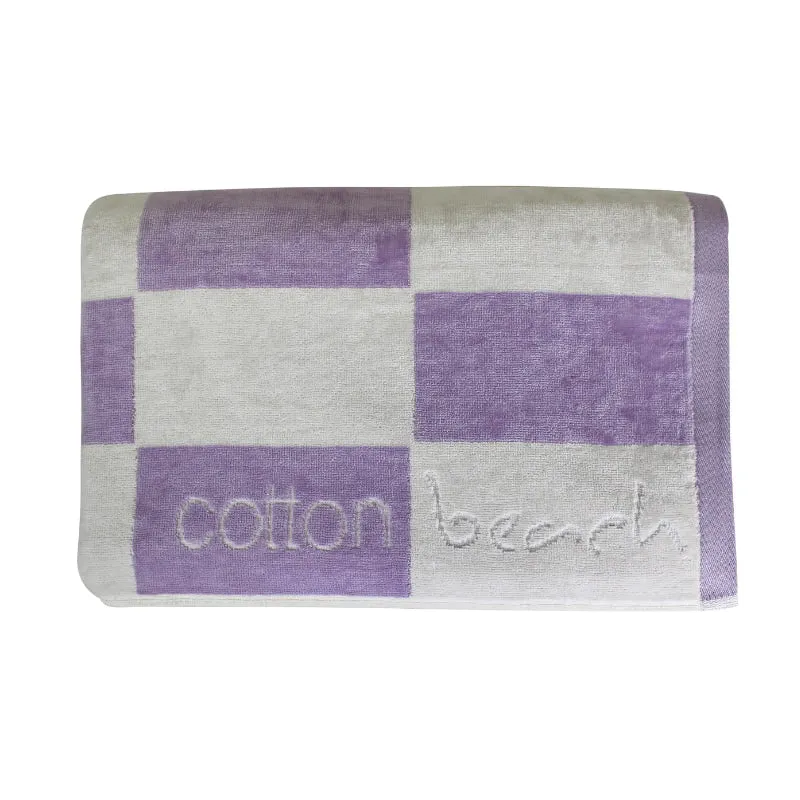 Cotton Beach Checka Lavender Beach Towel