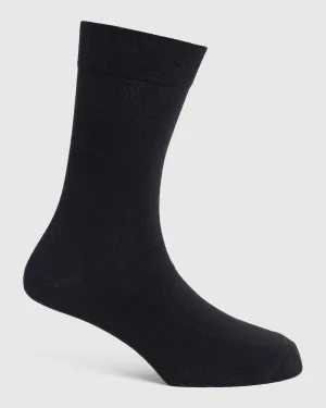 Cotton Black Solid Socks - Raylly