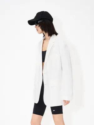 Cotton Blend Structured Blazer