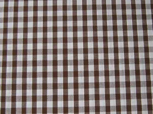 Cotton Blends Gingham Brown