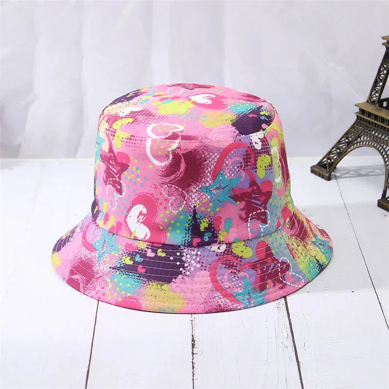 Cotton Check Print Bucket Hat Sun Hats