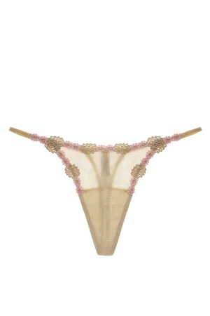 COTTON CLUB SABBIA Floral Silk Thong