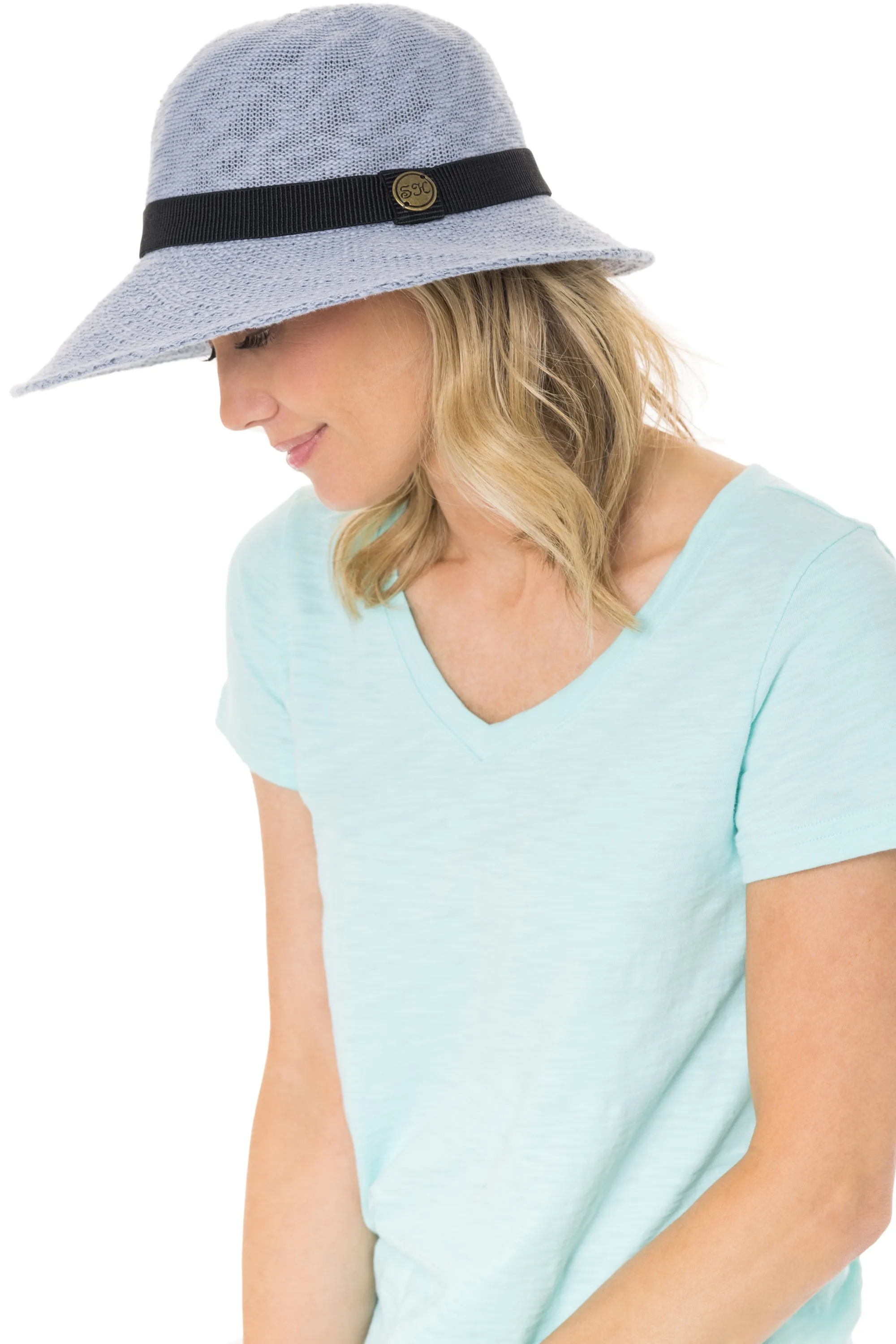 Cotton Crushable Graduated Brim Hat With Ribbon