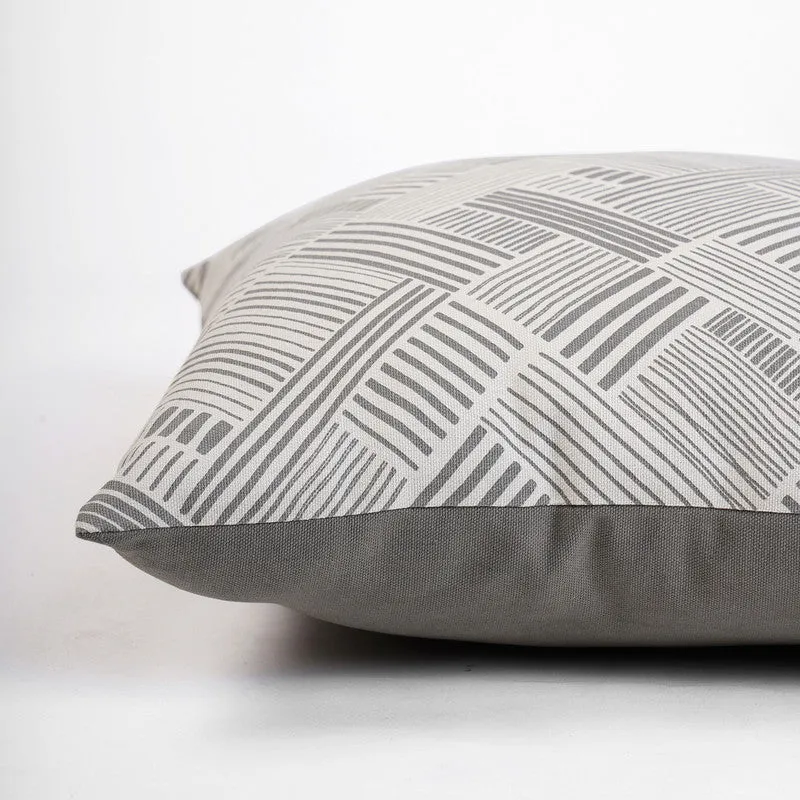 Cotton Cushion Cover | Modern Retro | Geometrical Printed | Grey