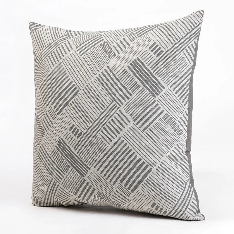 Cotton Cushion Cover | Modern Retro | Geometrical Printed | Grey