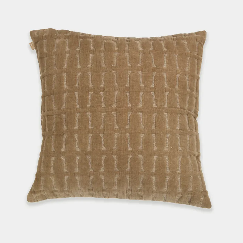 Cotton Cushion Cover | Twig Embroidered | Brown | 45 x 45 cm