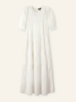 Cotton delicate embroidery maxi dress