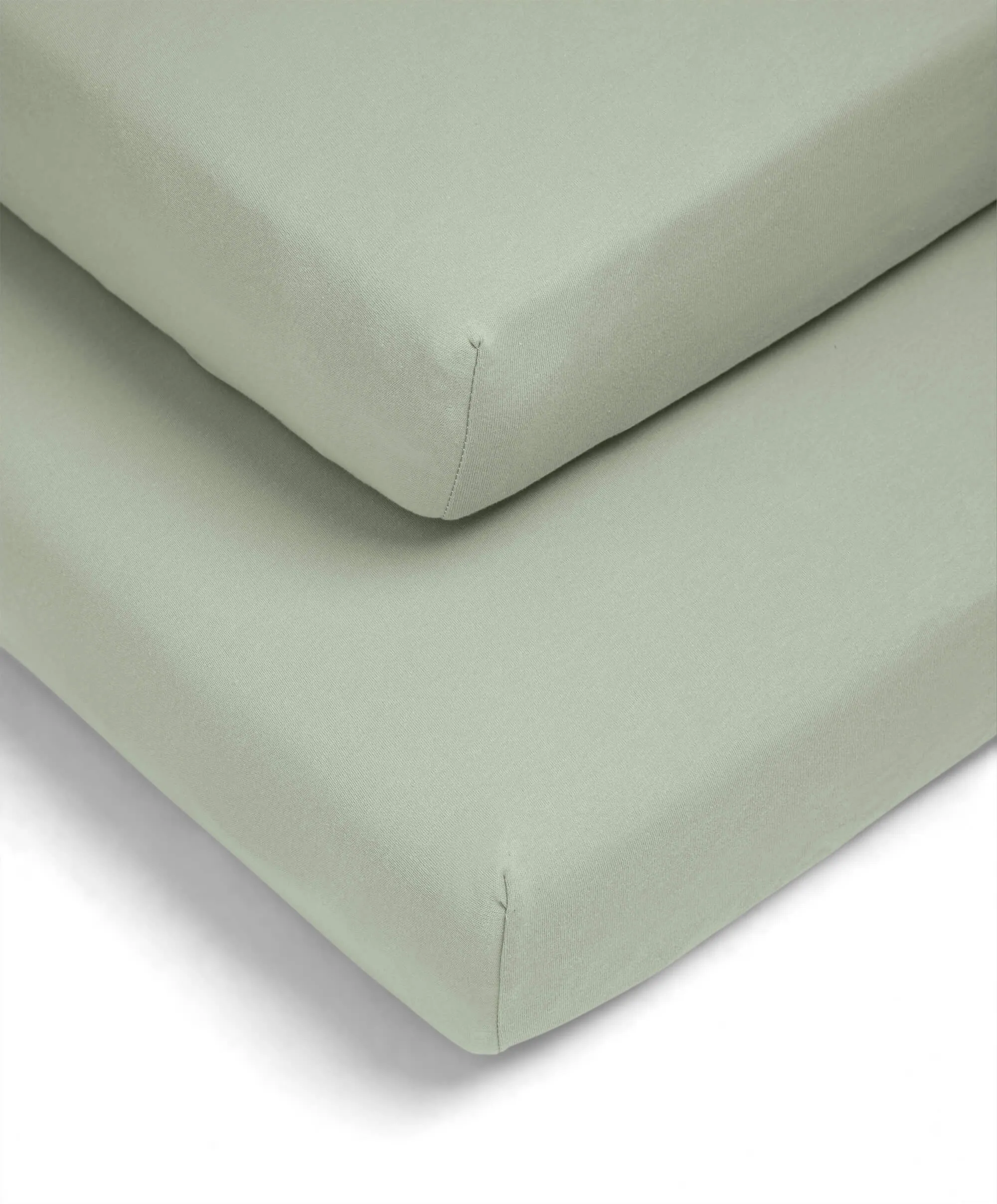 Cotton Essentials Cotbed Fitted Sheets (2 pack) - Sage