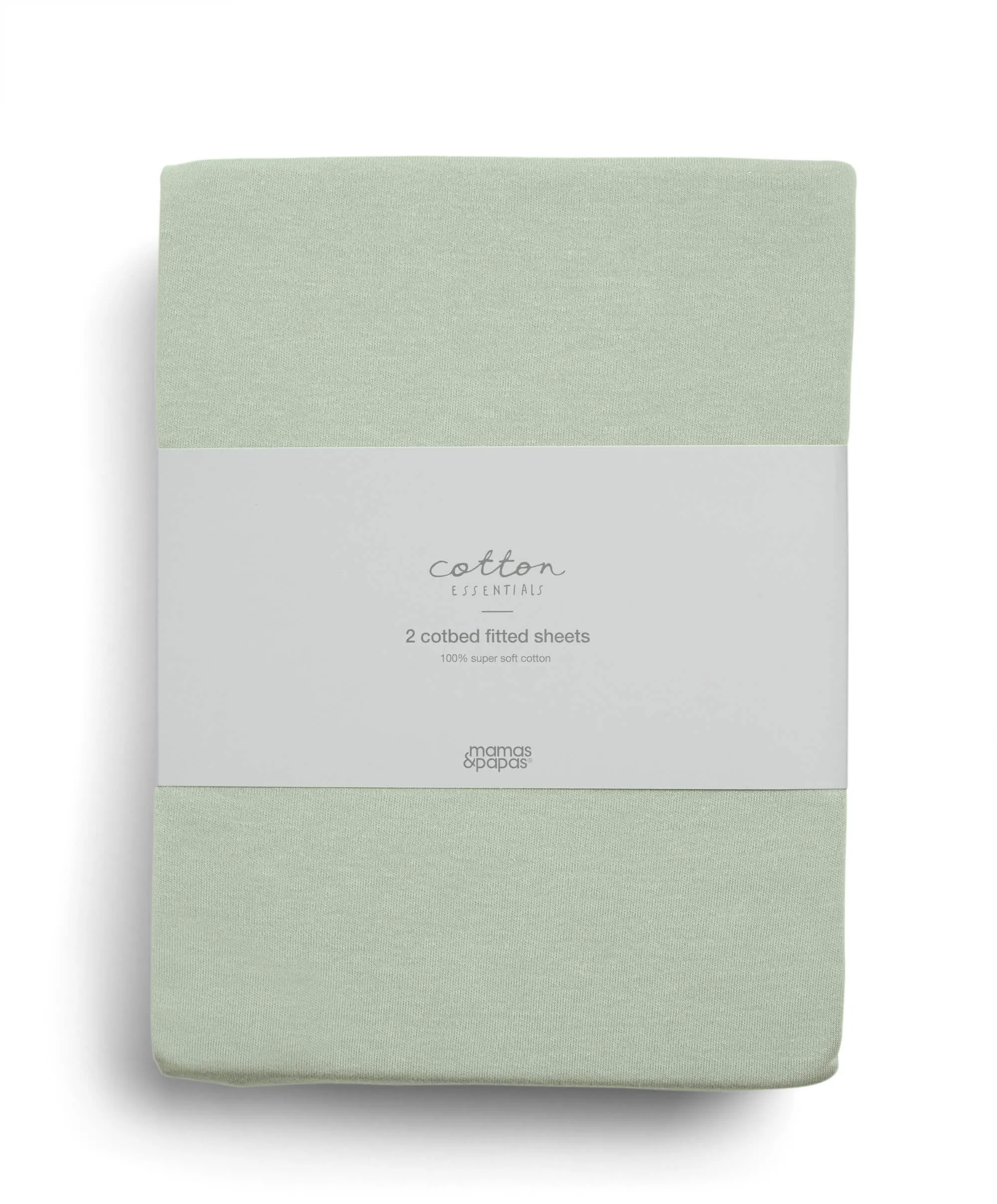 Cotton Essentials Cotbed Fitted Sheets (2 pack) - Sage