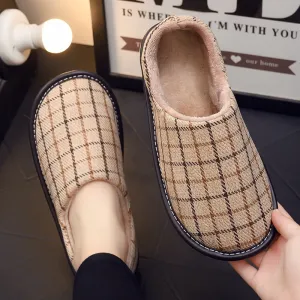 Cotton Fabric Slippers with Platform