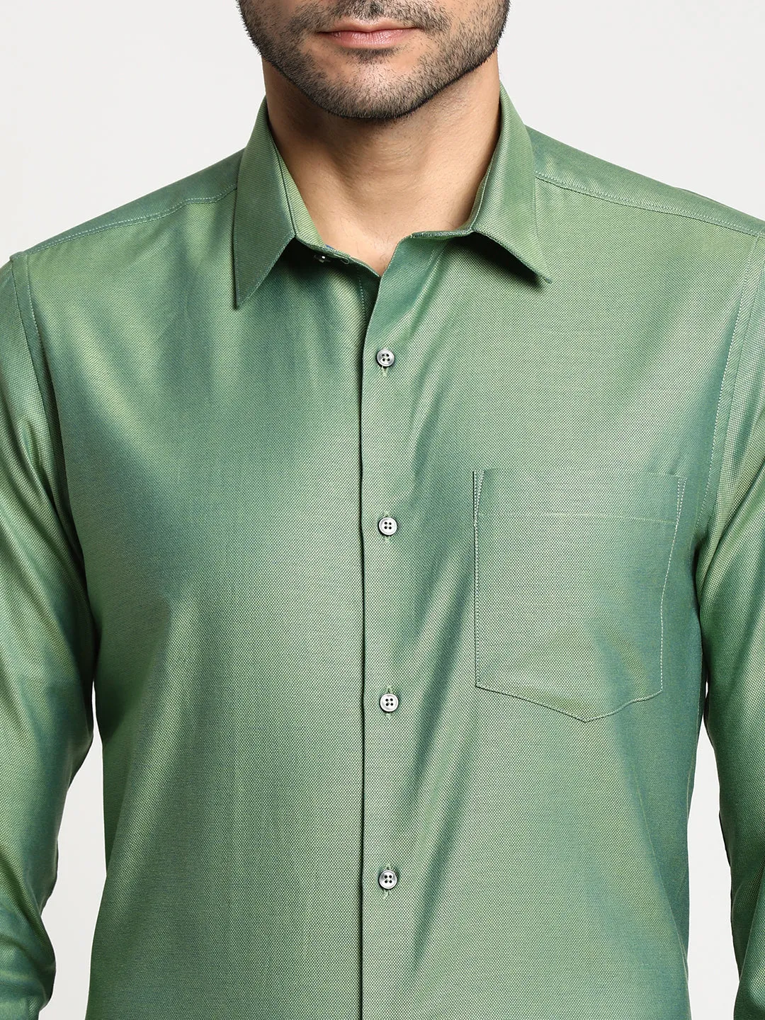 Cotton Green Slim Fit Self Design Formal Shirt