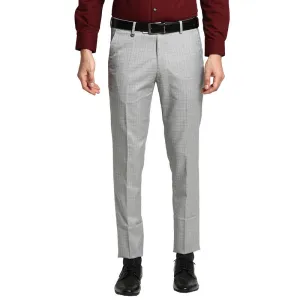 Cotton Grey Checked Ultra Slim Fit Trouser