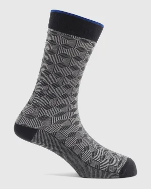 Cotton Grey Textured Socks - Rapid