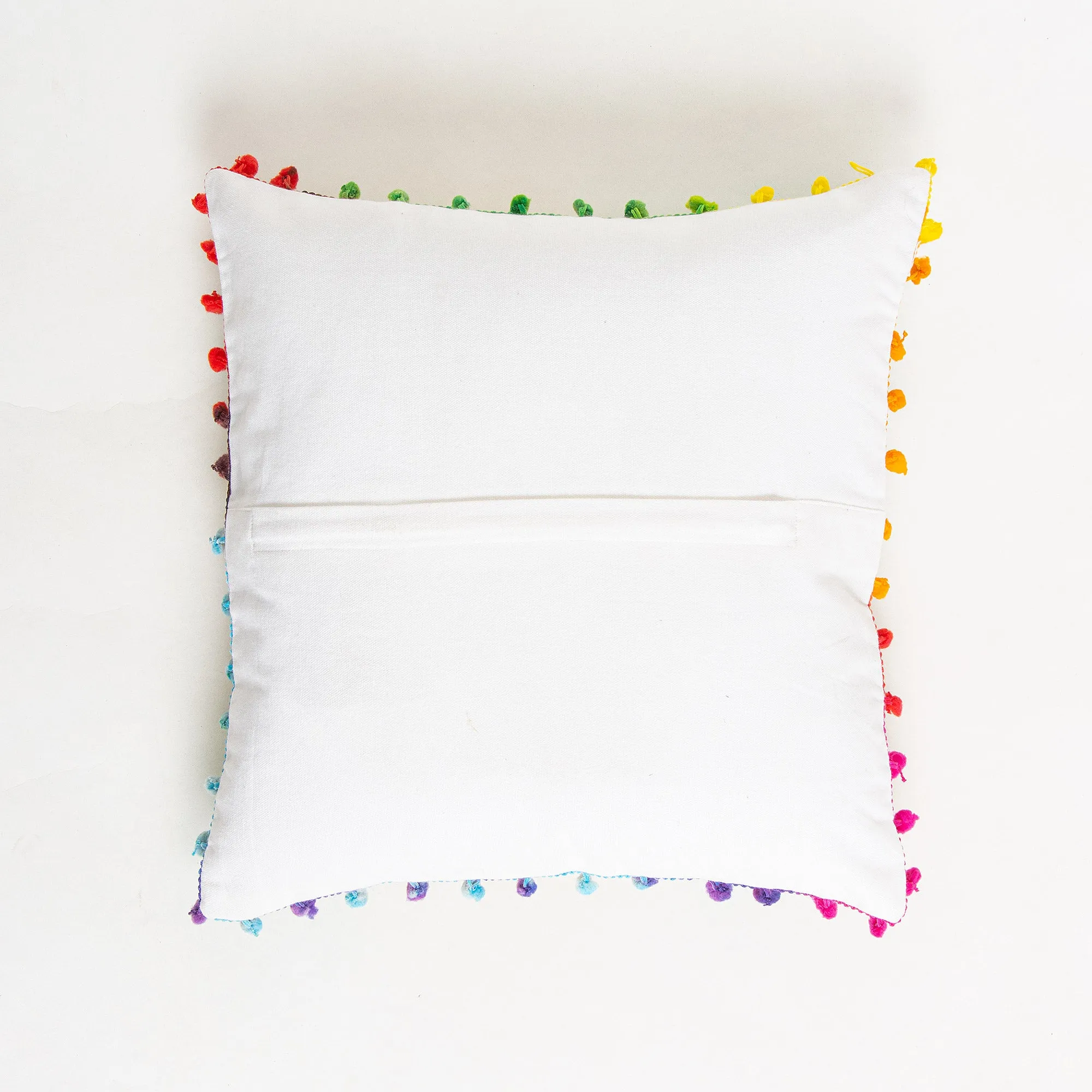 Cotton Hand Work Embroidered Cushion Cover 16x16