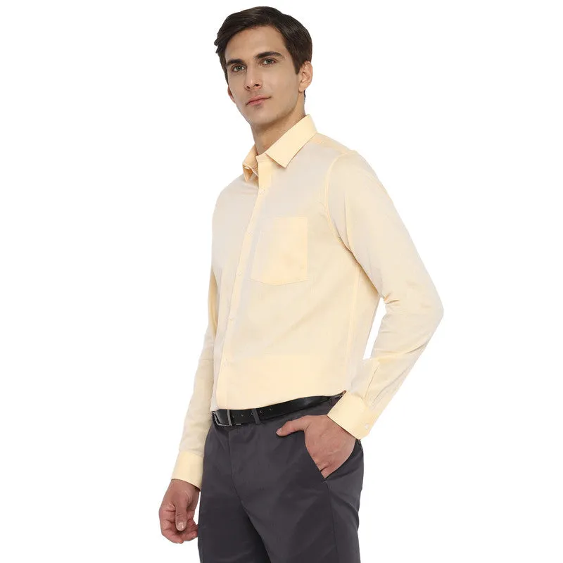 Cotton Lemon Self Desing Slim Fit Shirts