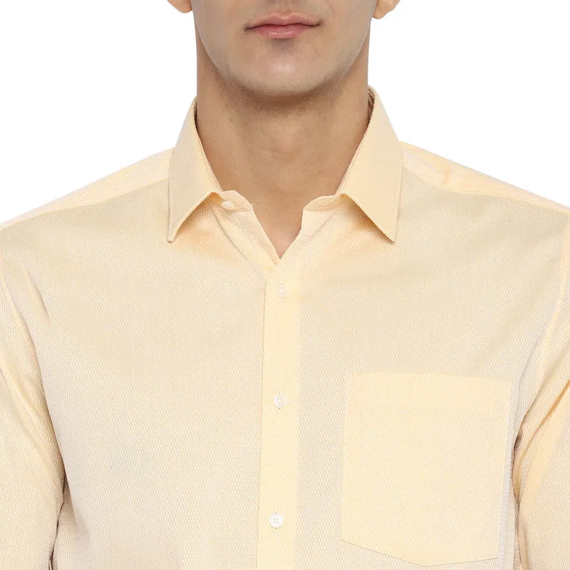 Cotton Lemon Self Desing Slim Fit Shirts