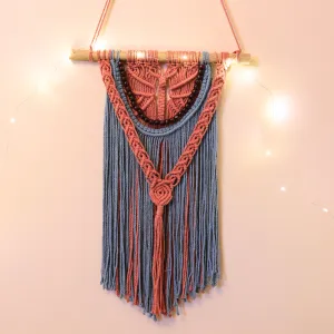 Cotton Macrame Hope Wall Hanging | Peach & Grey