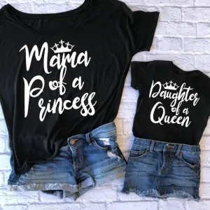 Cotton Mama and daughter print mommy and me clothes Summer Fashion tshirt baby girl clothes family women mom girl boys t shirt