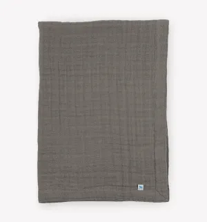 Cotton Muslin Baby Quilt - Mocha