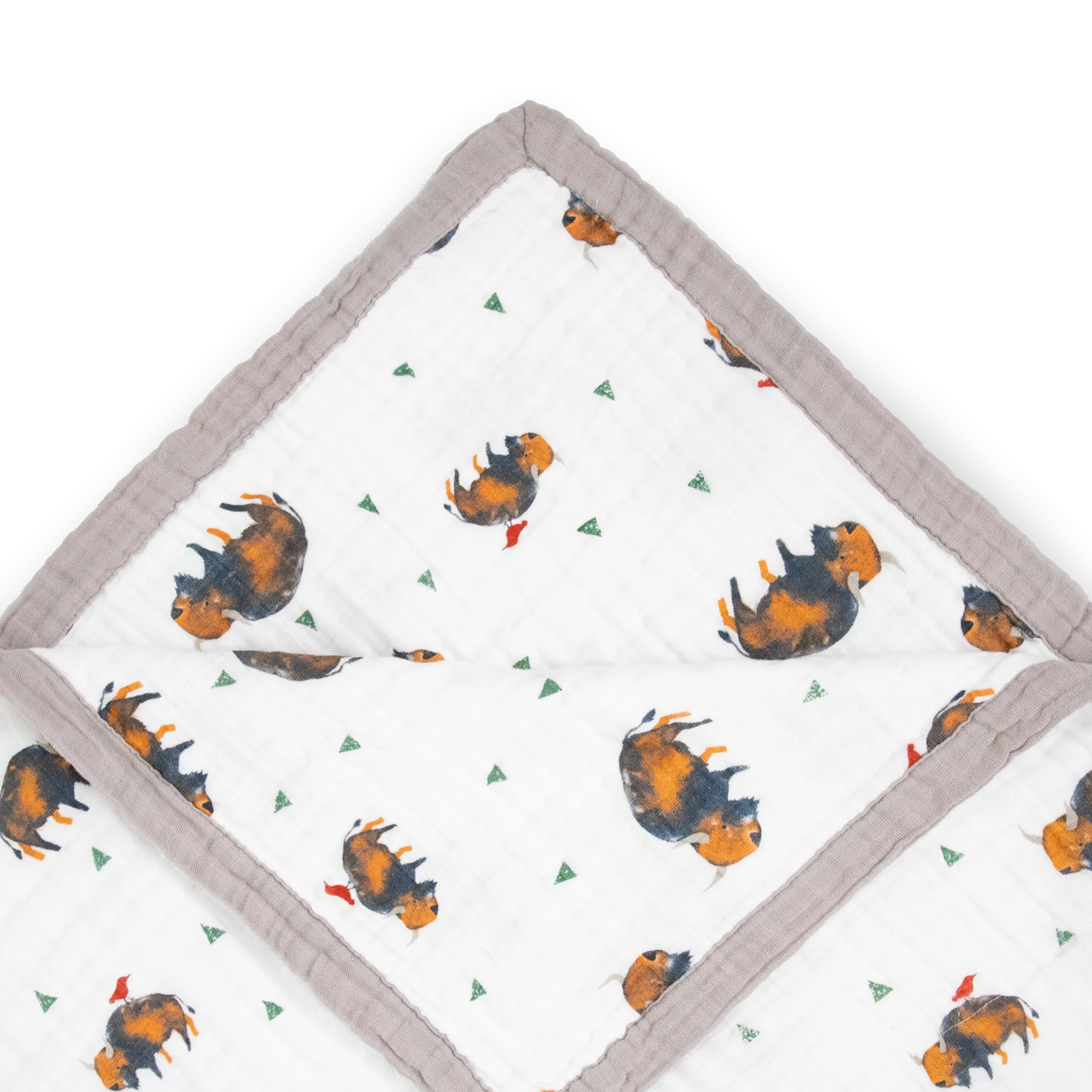 Cotton Muslin Quilted Throw - Bison