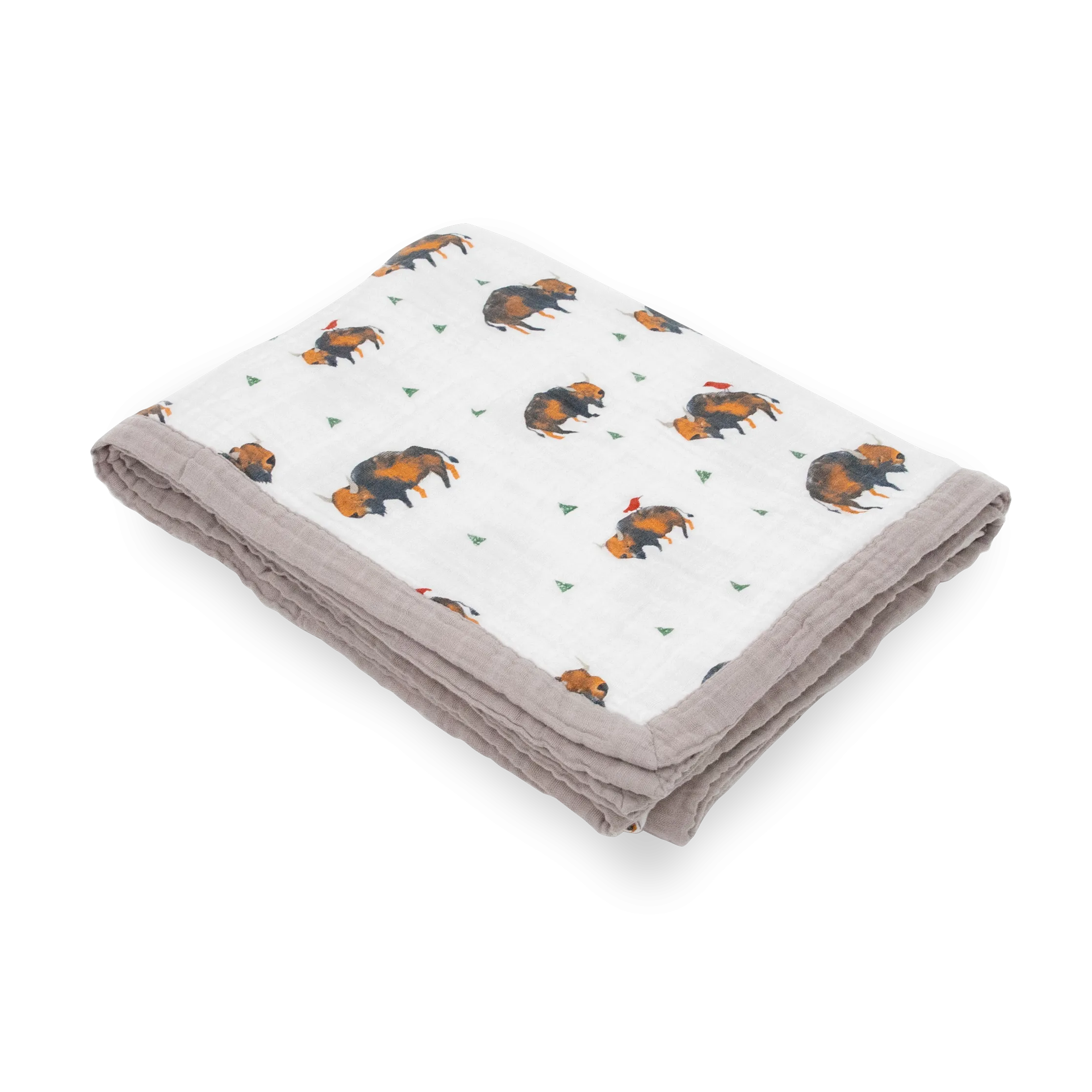 Cotton Muslin Quilted Throw - Bison