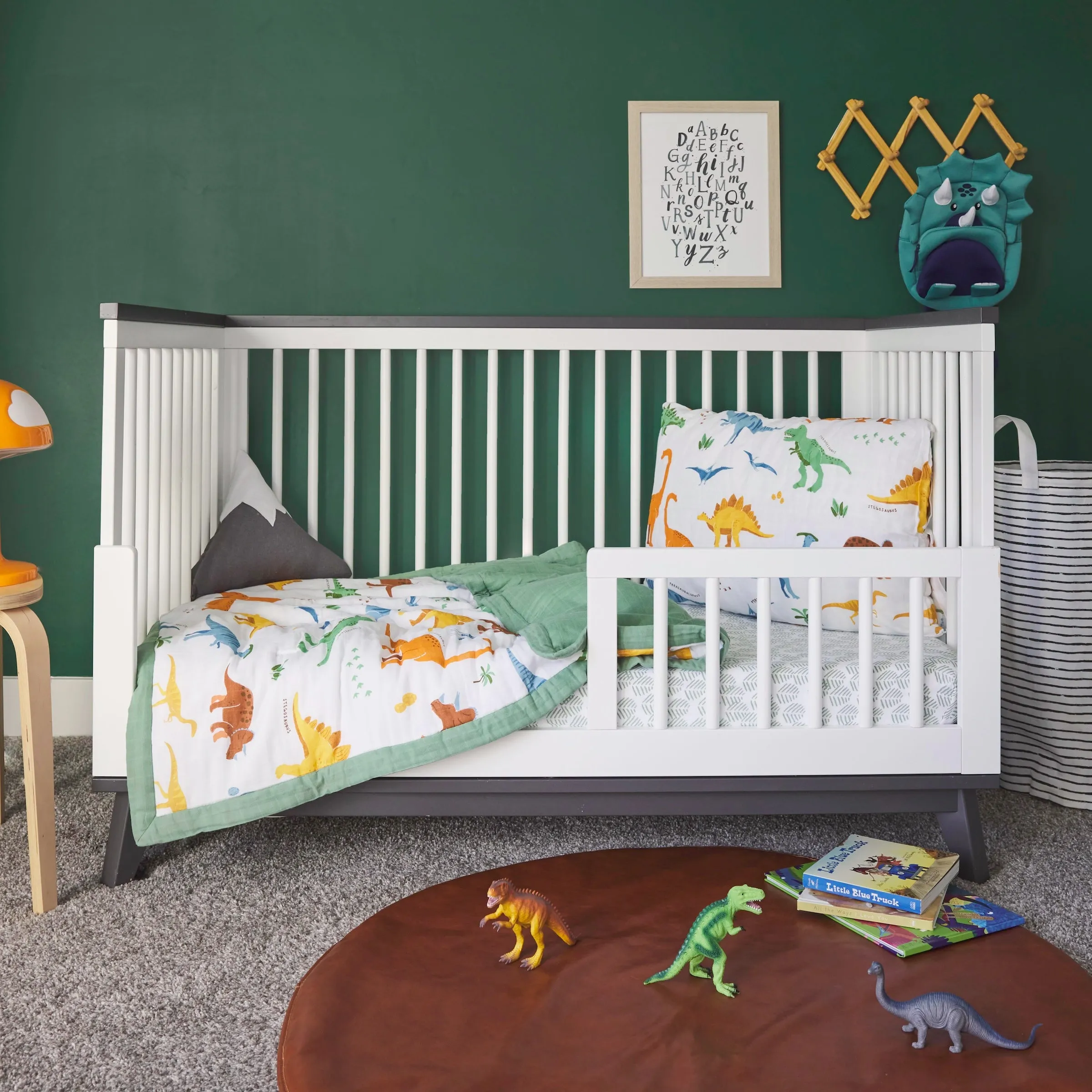 Cotton Muslin Toddler Comforter - Dino Names