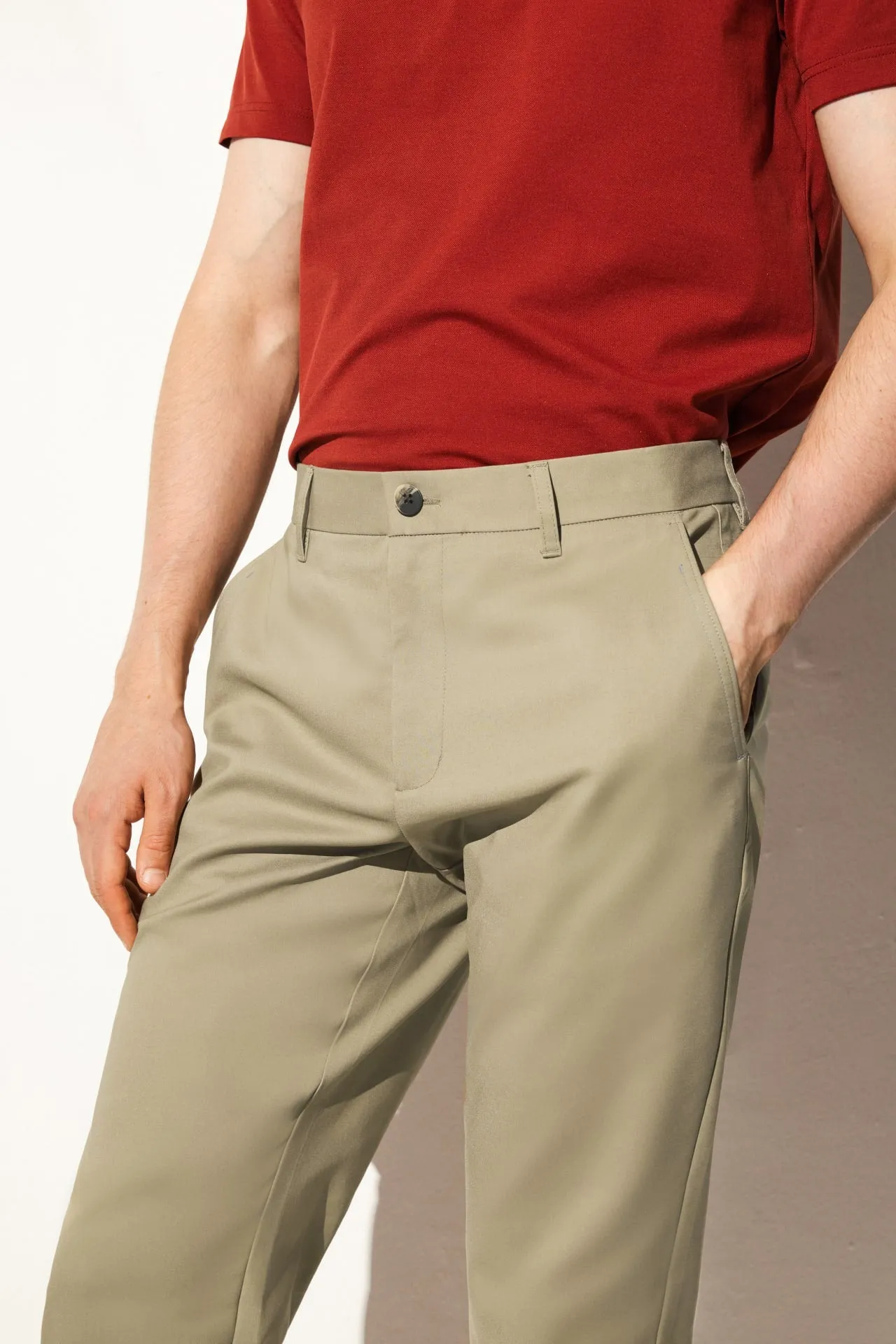 Cotton Nylon Stretch Casual Pants