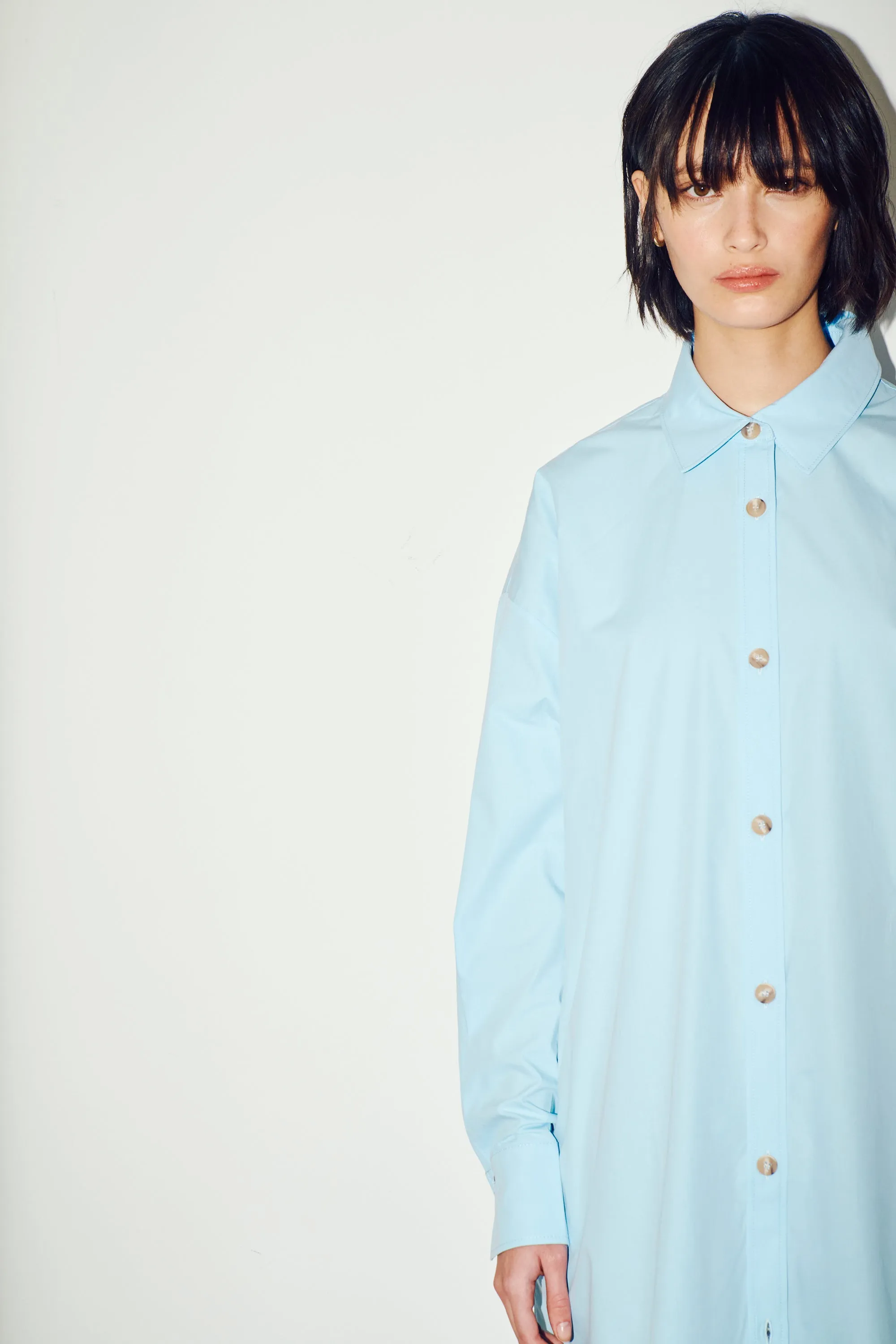 Cotton Poplin Oversized Shirt Dress