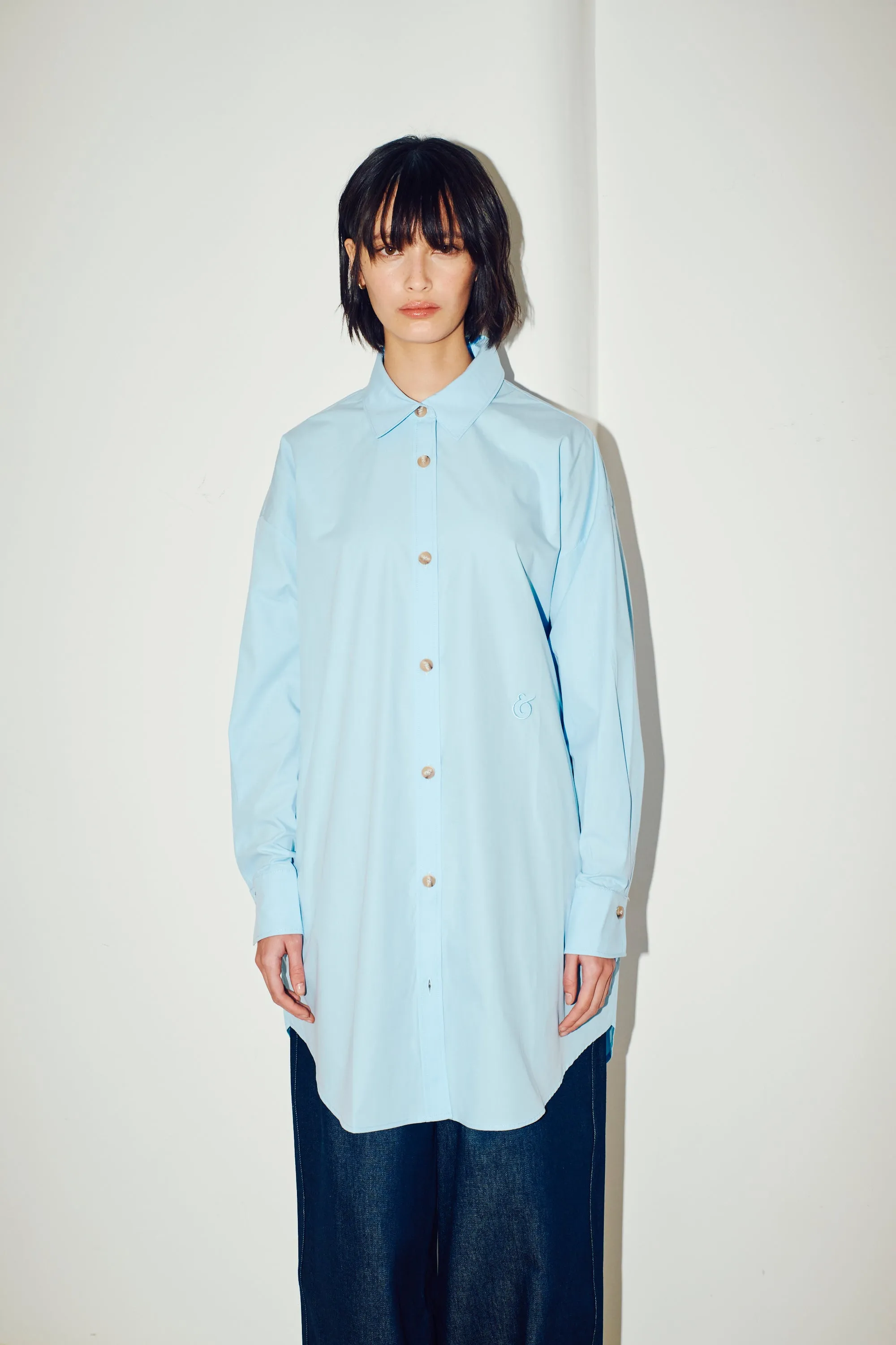 Cotton Poplin Oversized Shirt Dress