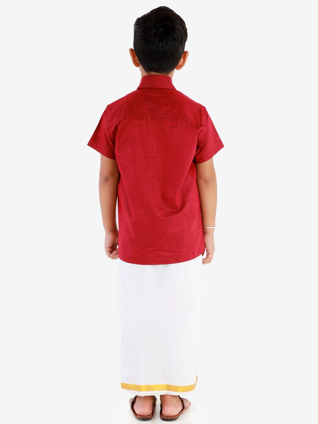 Cotton Short Sleeves Veshti Sattai Set for Boys - JBN Creation