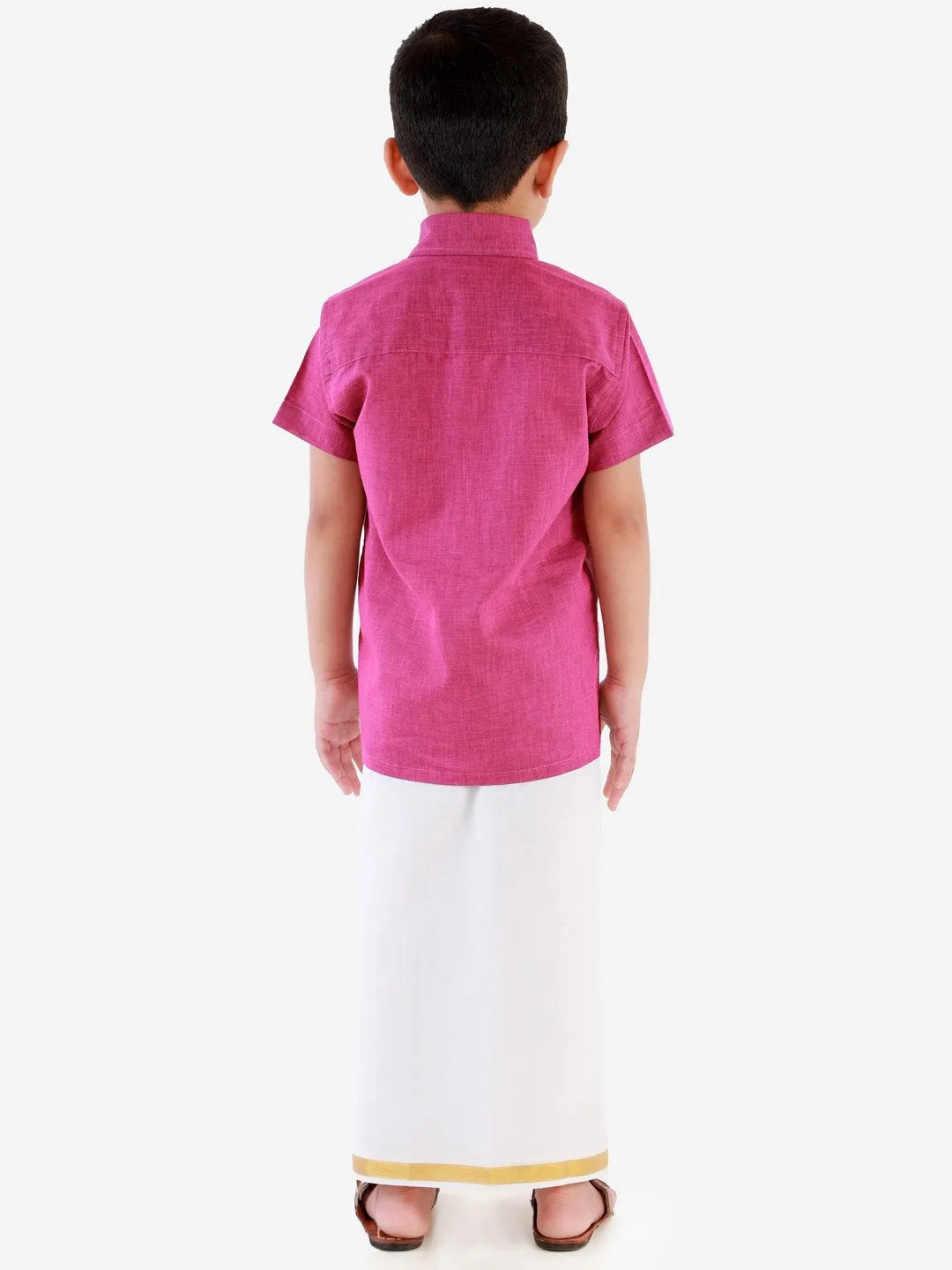 Cotton Short Sleeves Veshti Sattai Set for Boys - JBN Creation