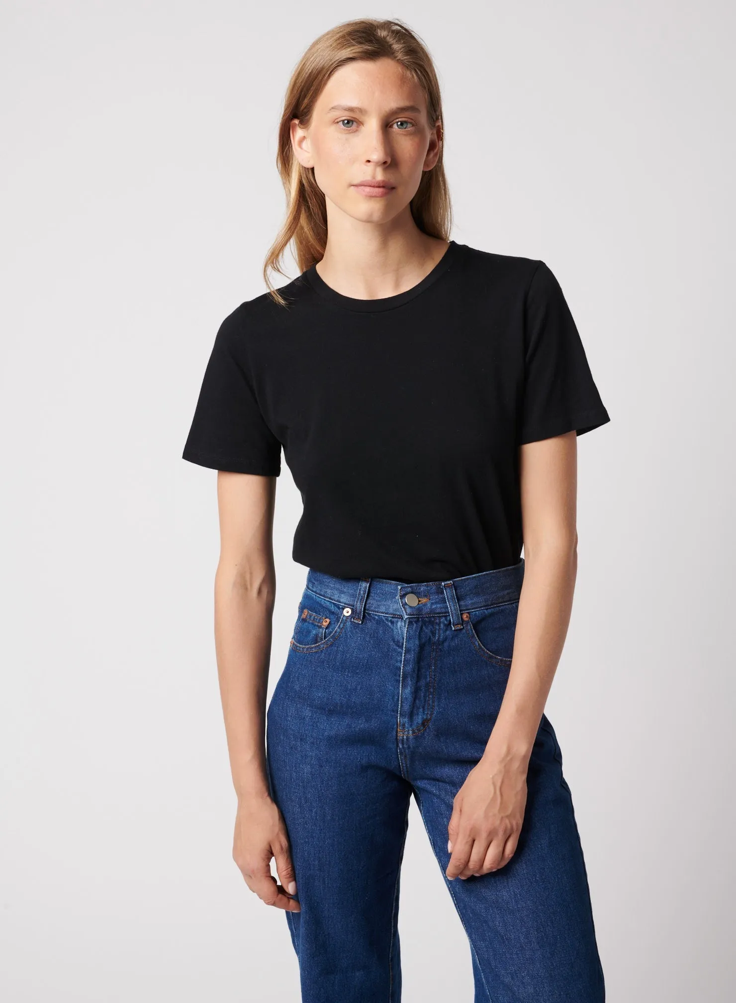 Cotton 'Silk Touch' Short Sleeve Semi Relaxed Crewneck T-Shirt