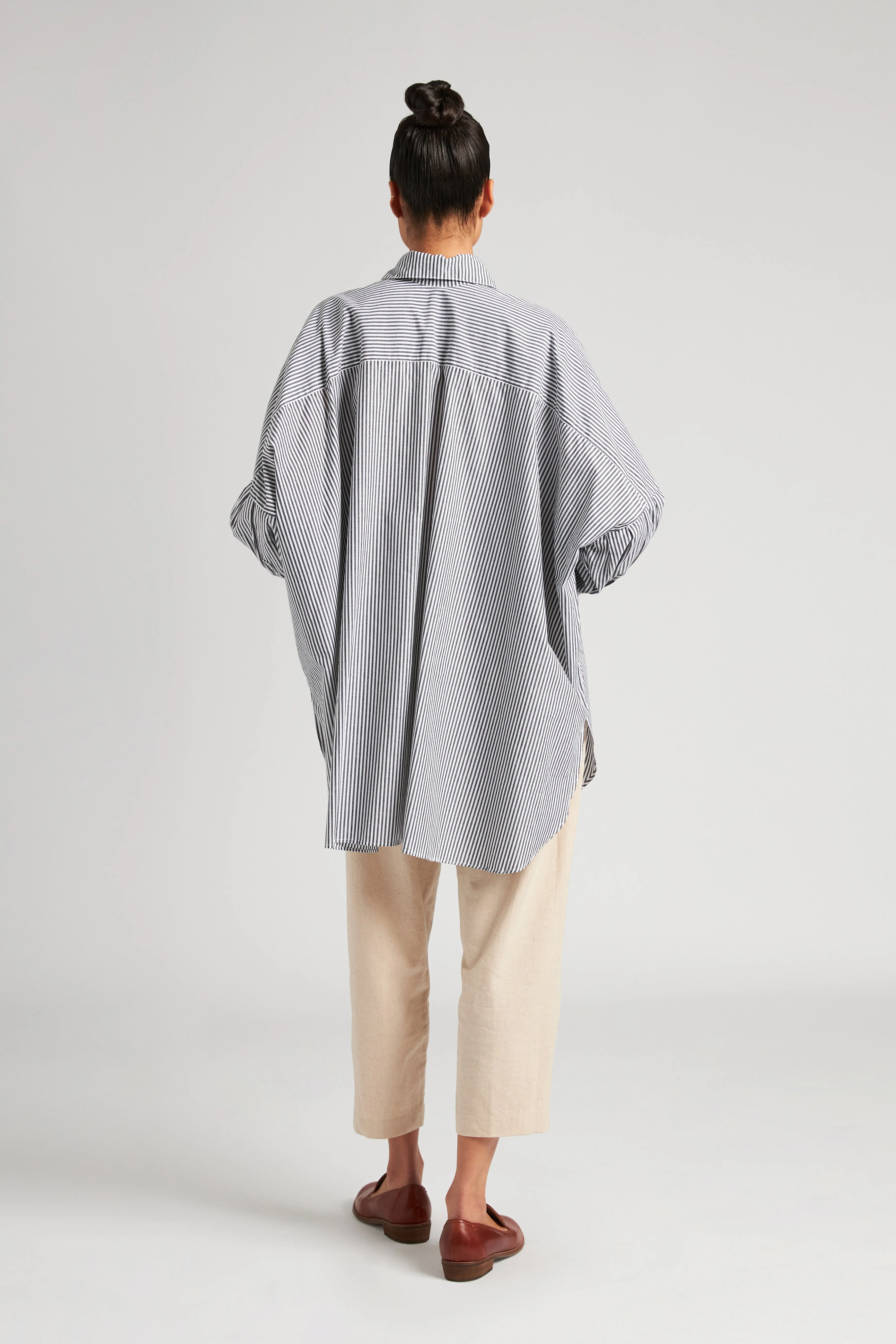 Cotton Smock Blouse - Railroad