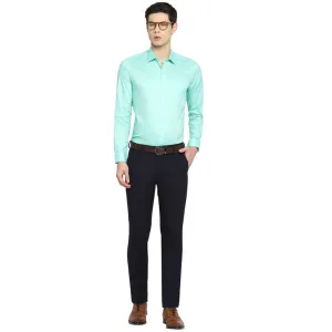 Cotton Solid Sky Blue Slim Fit Formal Shirt