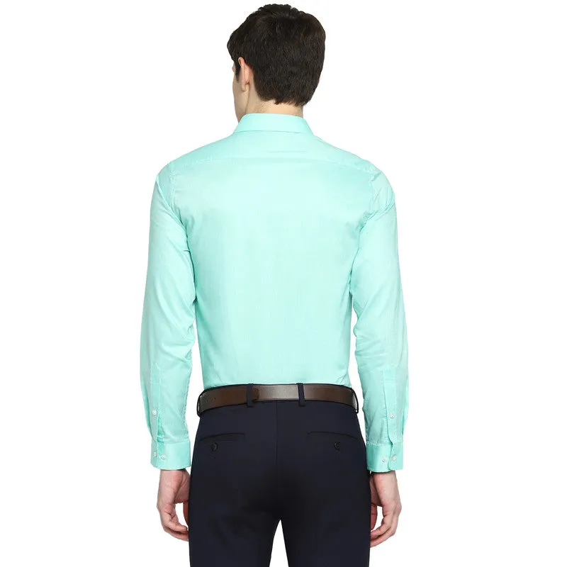 Cotton Solid Sky Blue Slim Fit Formal Shirt