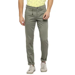 Cotton Stretch Grey Checkered Ultra Slim Fit Flat Front Casual Trouser