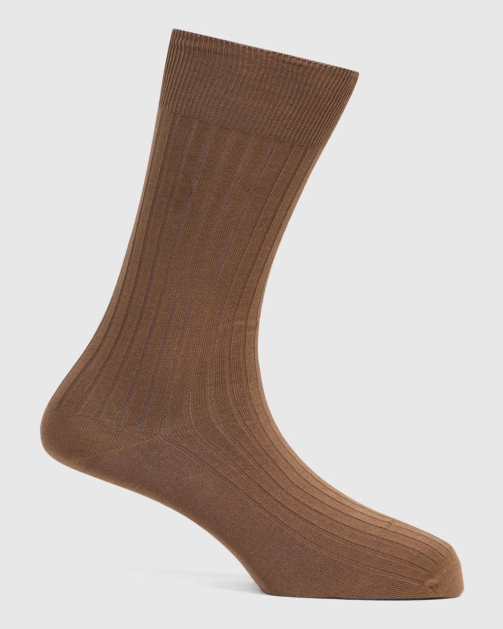 Cotton Tobacco Brown Printed Socks - Thai