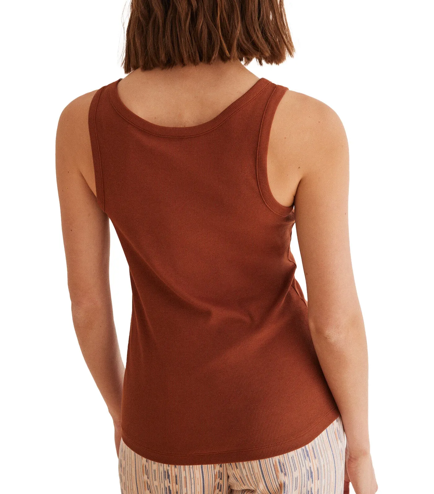 Cotton Vest Top Brown