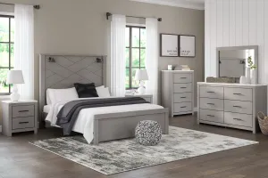 Cottonburg Light Gray/White Lighted Panel Bedroom Set