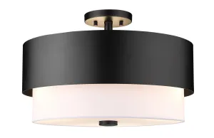 Counterpoint Three Light Semi Flush Mount in Matte Black