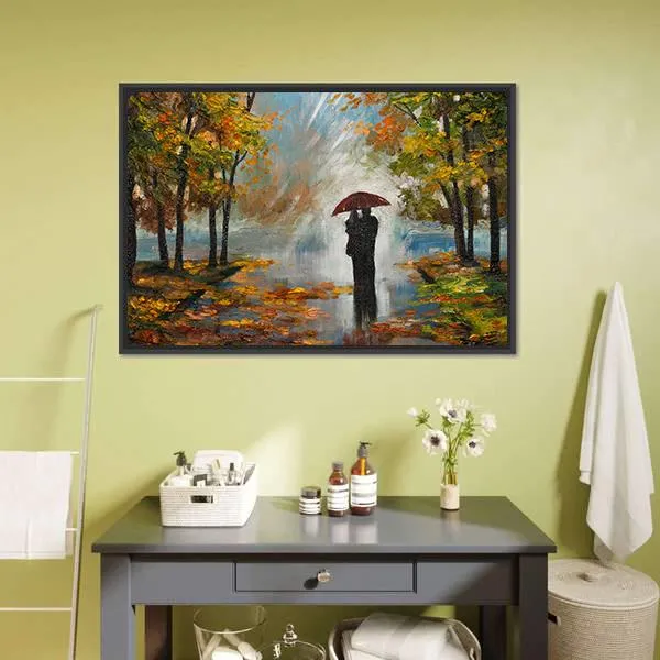 Couple In The Forest Canvas Wall Art