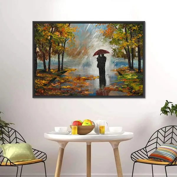 Couple In The Forest Canvas Wall Art