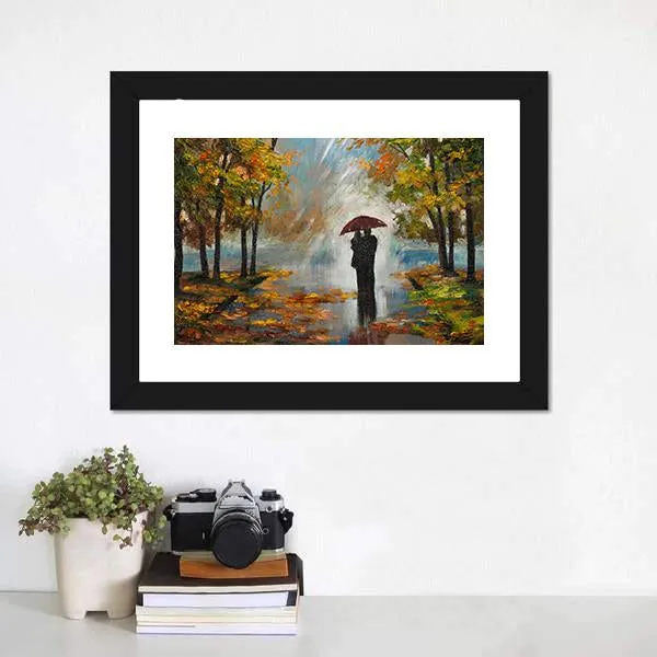 Couple In The Forest Canvas Wall Art