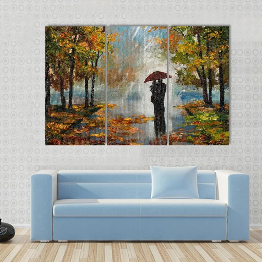 Couple In The Forest Canvas Wall Art