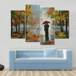 Couple In The Forest Canvas Wall Art