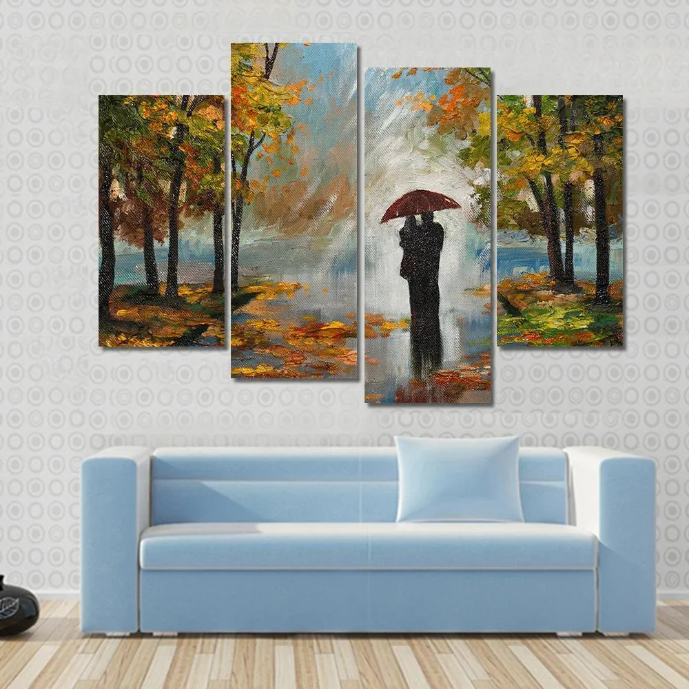 Couple In The Forest Canvas Wall Art