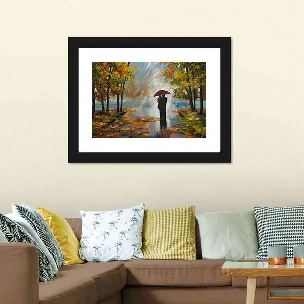 Couple In The Forest Canvas Wall Art