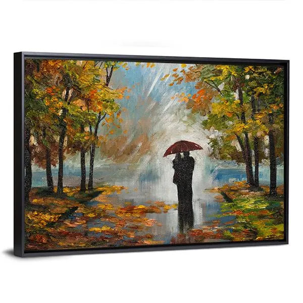 Couple In The Forest Canvas Wall Art